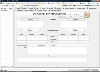 Componente personalizzato Oftalmologia